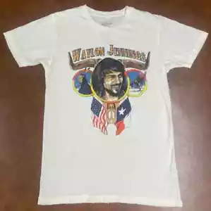 Vintage style Waylon Jenning short sleeve white color shirt KV27736 - Picture 1 of 2