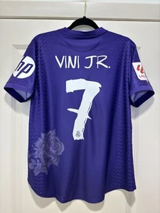Vini Jr. #7 WOMENS LARGE Adidas Y-3 Real Madrid Authentic Fourth Jersey - Picture 1 of 19