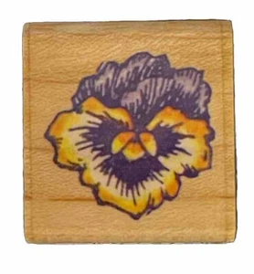 Stiefmütterchen Blume Blütenblatt Natur Stempel Holz Gummistempel - Bild 1 von 3