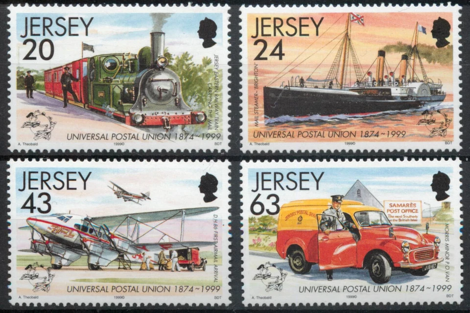 Jersey 1999 UPU mail transport set SG 886-889 MNH mint *COMBINED POSTAGE* - Image 1 of 1
