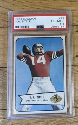 + 1954 Bowman Y.A. Tittle #42 PSA 6.5 - Image 1 of 2