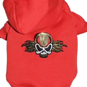 Cute Dog Skull RED Hoodie Jumper  Winter  Small for Chihuahuas and others M - Picture 1 of 4