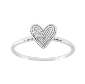 1/2 CT Lab Created Diamond Women's Heart Engagement Ring 14K White Gold Plated - Picture 1 of 5