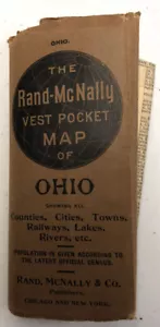The Rand-Mcnally Vest Pocket Map Of OHIO Showing All Counties, Cities, - Picture 1 of 9