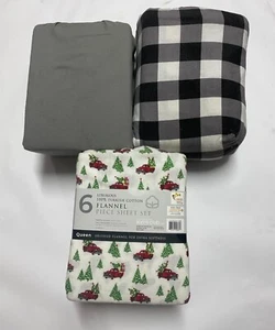 Luxuriöses 100 % türkische Baumwolle gebürstet Flanell Laken Set, 6 Stück, Queen - Bild 1 von 2