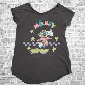 Disney Moussy Mickey Mouse Tee Shirt Size 1 Small Womens Cool Mickey Asymmetric - Picture 1 of 10