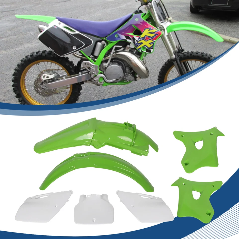 7件装塑料套件完整车身整流罩适用于川崎KX125 KX250 1994-1998 — 第 1/4 张图片