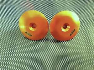 EMBOUT DE GUIDON "NU" KTM ALUMINIUM ANODISE ORANGE GUIDON 14-15mm MOTOS SCOOTERS - Imagen 1 de 2