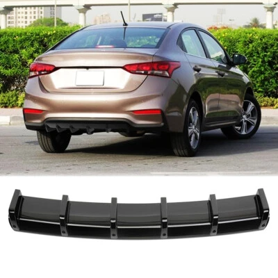 For Hyundai Accent Sedan Rear Bumper Diffuser Lip Spoiler Splitter Glossy Black - image 1 of 4