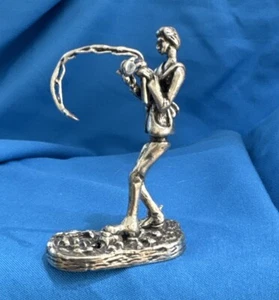 Antique Miniature 800 Silver Fisherman 20.0 Grams - Picture 1 of 4