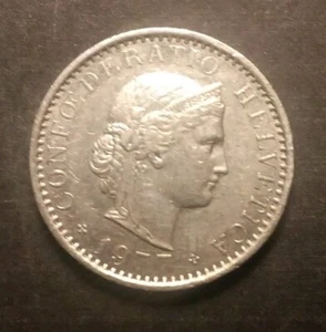 1977 Switzerland 20 Rappen Coin - Picture 1 of 2