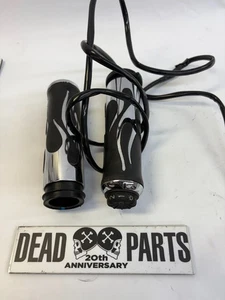 Harley OEM TBW flames flamed heated handlebar control grips - Picture 1 of 5