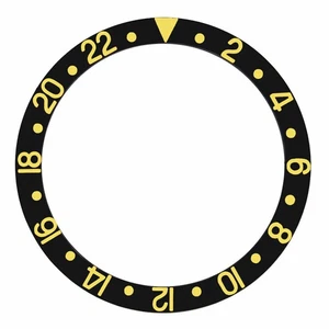 INSERTO BISEL PARA ZAFIRO MODELO ROLEX GMT MASTER II 16758, 16760 FUENTE ORO NEGRO - Imagen 1 de 2