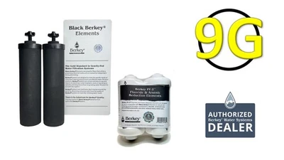 2 Black Berkey and 2 PF-2 Fluoride Filters - New - Royal Big Crown Imperial BB9 - Image 1 of 4