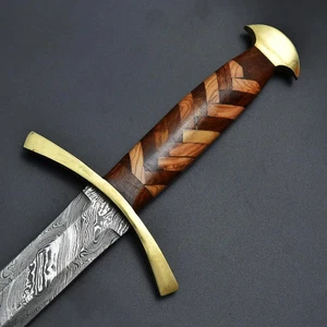 Espada vikinga de acero Damasco forjada a mano: Full Tang coleccionable. - Imagen 1 de 5