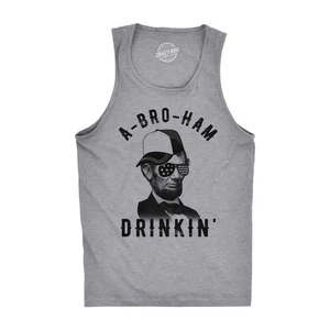 Camiseta sin mangas para hombre A-Bro-Ham Drinkin divertida Abe Lincoln - Imagen 1 de 8