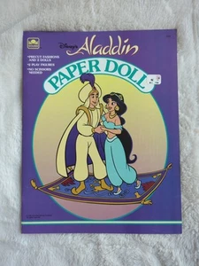 Complete & Unused 1992 DISNEY'S ALADDIN PAPER DOLL BOOK Jasmine Genie Abu SC Vtg - Picture 1 of 2