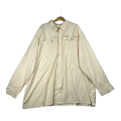 NWT Cabelas Guidelite Long Sleeve Button Down shirt sz 4XLT Vanilla - Image 1 of 4