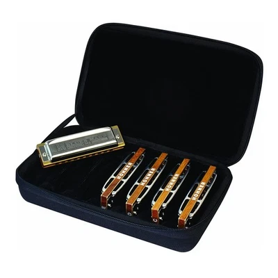 Hohner Blues Harp 5-Piece Diatonic Harmonica Bundle with Case - Image 1 of 4