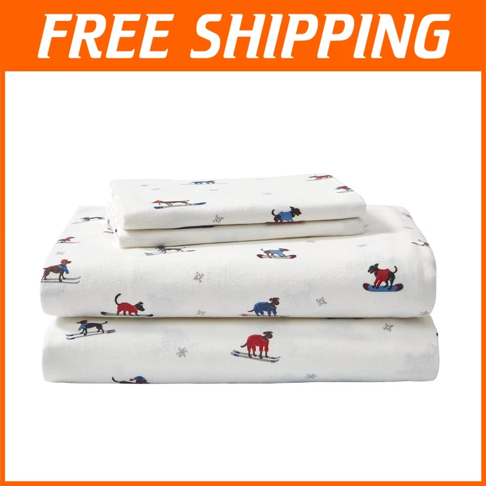 Juego de cama decorativo de franela king - sábanas de algodón suave con acogedor tema de naturaleza Foto 1 de 4