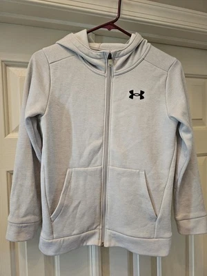 Under Armour Youth M Gray Full Zip Hoodie Sweatshirt Active Loose Fit - Image 1 of 3
