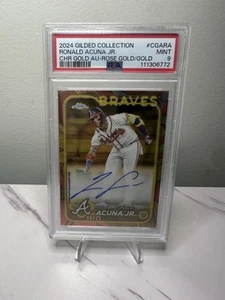 2024 Gilded Collection #CGA-RA Ronald Acuna Jr. Rose Gold Autograph /25 PSA 9 - Picture 1 of 2
