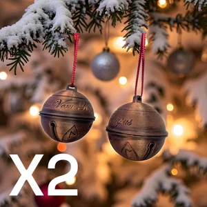 x2 Krampus Baubles Festive Chime Bell Novelty Christmas Tree Decoration NEW pair - Picture 1 of 2