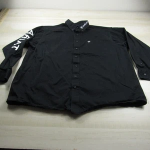 Ariat Shirt Mens 2XL XXL Black Button Down Cotton Outdoor Spellout Long Sleeve - Picture 1 of 16
