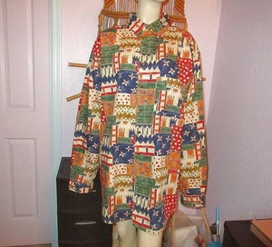 Vtg The Territory Ahead Patchwork Shirt Mens Size XXL Button Long Sleeves Artsy - Picture 1 of 10