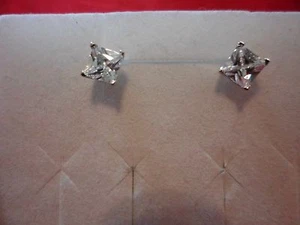Lab Created Ohrstecker weißer Saphir Princess Cut in 925 Sterling - 0,80 ctw - Bild 1 von 6