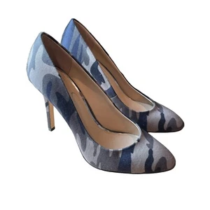 Jessica Simpson ˙Heels Womens 7.5 Green Camo Canvas Pumps Stiletto Wraye Padded - Picture 1 of 7