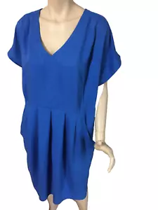 BNWT Womens Sz 20 Autograph Brand Soft Viscose Cobalt Blue Shift Dress RRP $90 - Picture 1 of 4