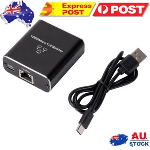 Gigabit Ethernet Splitter 1 in 2 Out LAN Splitter RJ45 Ethernet Coupler Splitter - Afbeelding 1 van 12