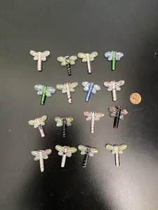 Glass Figurine Collectibles Miniature Bead Figure Dragonfly Lot Of 16 - Picture 1 of 2