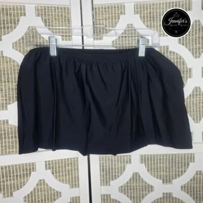 Tropical Honey NWT Black Off-Set Split Swim Skort/Bottoms Size 12 - Image 1 of 4