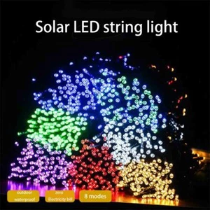 100 LED Solar String Lights Outdoor Garden Party Xmas Fairy Wedding Lamp - Picture 1 of 19