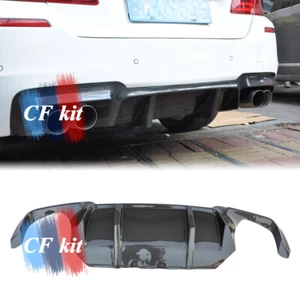 For 12-17 BMW F10 M5 Only V Style Carbon Fiber Rear Bumper Lower Diffuser Lip - Picture 1 of 12