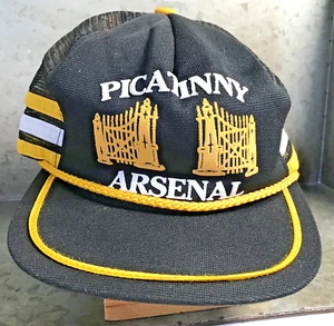 De colección Picatinny Arsenal 3 Rayas Malla Camionero Sombrero Puertas Frt Negro Oro Tubería - Imagen 1 de 10