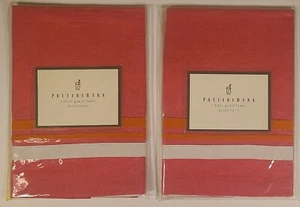 Pottery Barn Petunia Ribbon Guest Towel 100% Linen New in Package (Lot of 2) - Picture 1 of 8