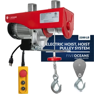 Electric Hoist Hoist Pulley System, 2200 Lb Electric Winch with 6 Ft Control - Picture 1 of 8