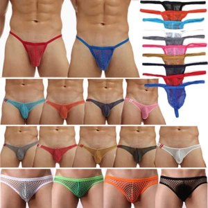 Men's Sexy Briefs G string Mesh Sexy Shorts Underwear See-through Underpants☆ - Picture 1 of 45