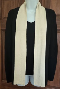 CASUAL CORNER Extra Fine Merino Wool Black Sweater w/ Detachable Scarf Size XS - Picture 1 of 5