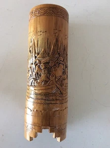 Vase bambou sculpté decoratif - Imagen 1 de 3