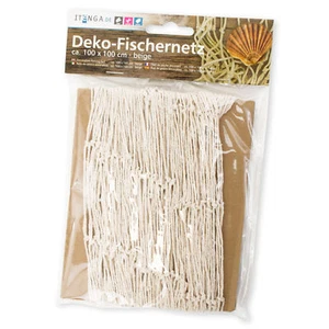 itenga Deko Fischernetz 1mx1m 100x100cm natur beige Dekonetz Deko Maritim Fisch - Bild 1 von 3