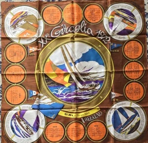 1972 XX GIRAGLIA Guia Falk = FOULARD in seta = Collezione Bolaffi WEEKEND = RARA - Picture 1 of 2