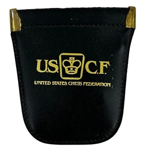 Vintage Schach US Schachverband schwarz Schlüsselanhänger Schlüsselring Geldbörse Halter USCF - Bild 1 von 2