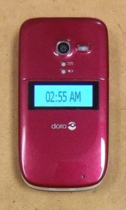 Doro PhoneEasy 626 - Red and White ( Consumer Cellular ) Flip Phone - Picture 1 of 4