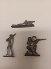 Lot Of Three Antique Lead Metal Toy soldiers WW1 Era 3 Different Poses