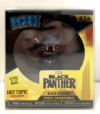 Funko Pop Dorbz Black Panther - Glow In The Dark GITD Hot Topic Exclusive #424 - image 1 of 4