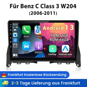 2+64G Android 13 Carplay Autoradio GPS NAV DAB BT Für Mercedes C Class W204 S204 - Bild 1 von 13